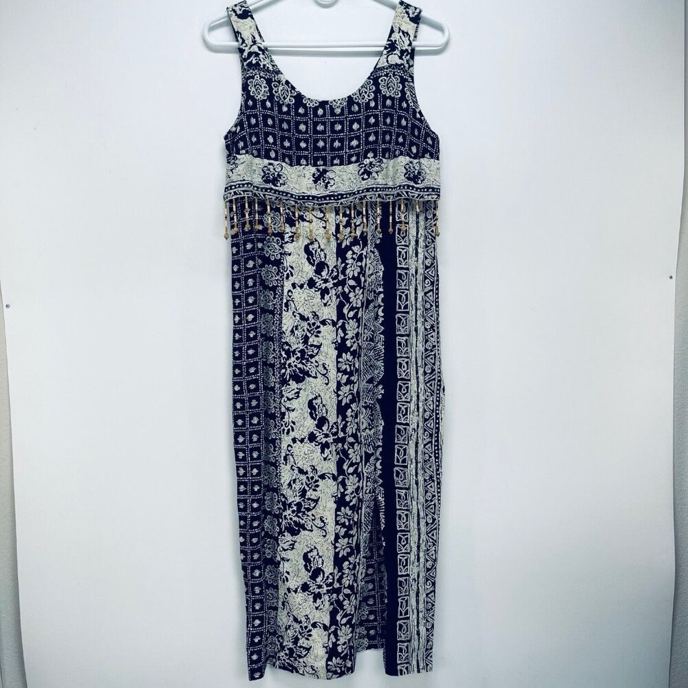 Dawn Joy Fashion Dress Size 6 Women’s Tribal Print Black White Sleeveless